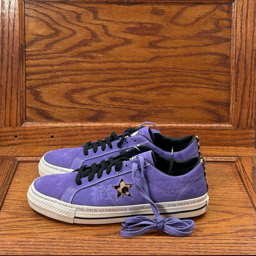 Converse One Star‎ Paradise Sean Pablo Purple Suede Leopard Print Size Women 12